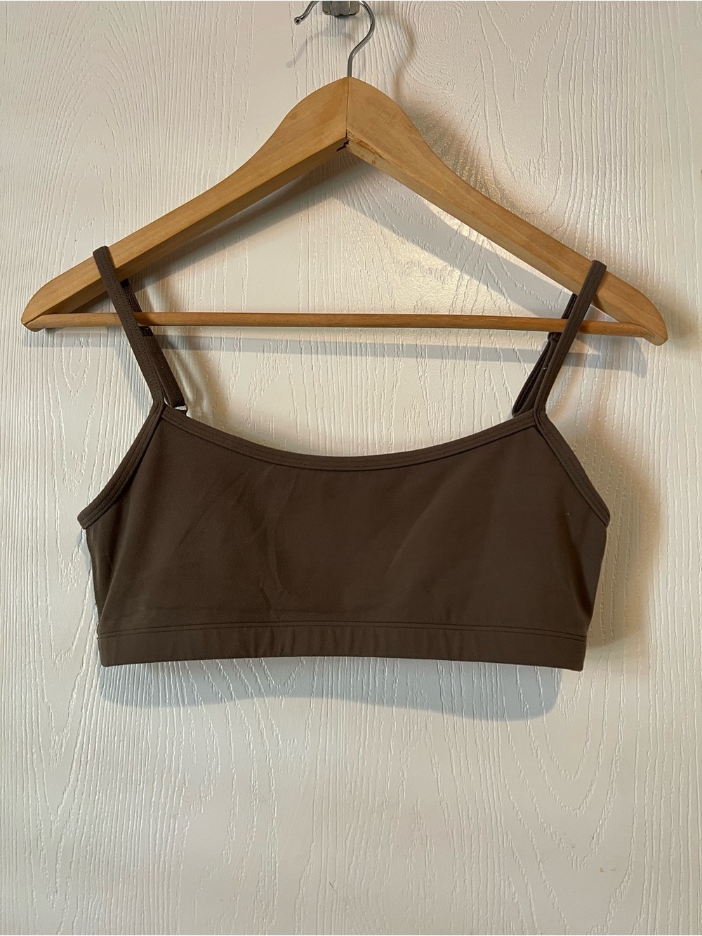 TNaction Tan sports bra yoga pilates Women Sz Small